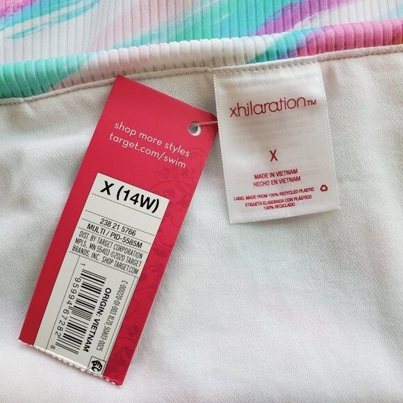 NEW Xhilaration Rainbow High Waist Swimsuit Bottoms - Picture 6 of 11